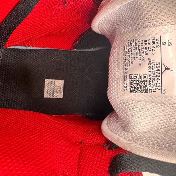 Nike Jordan 1 Mid Gym Red Black White Men's Basketball Shoes - Picture 3 of 7